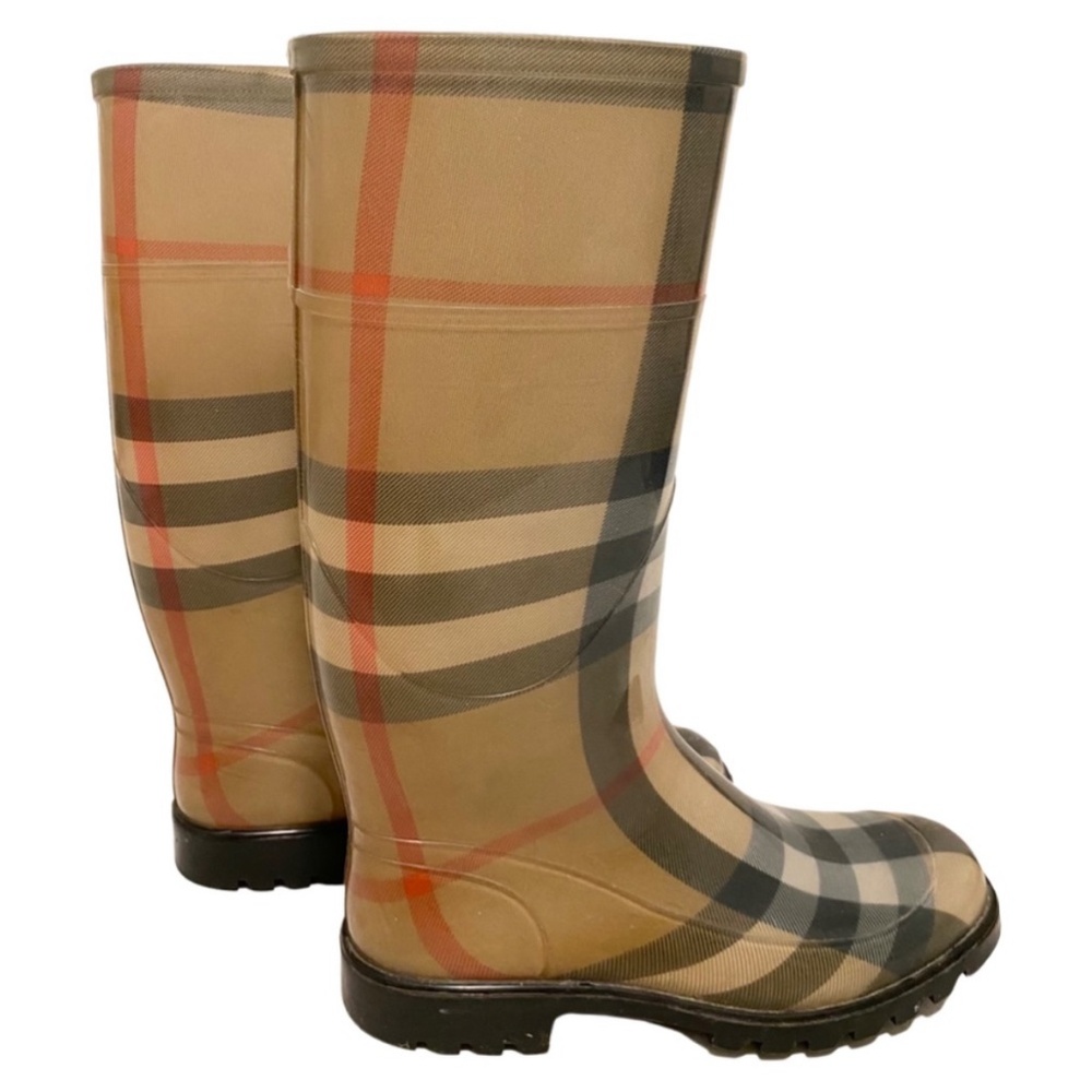 Burberry Rubber Signature Rain Boots, 38